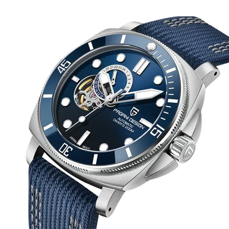 Pagani Design Open Heart Automatic Blue Dial Men's Watch-  PD-1736